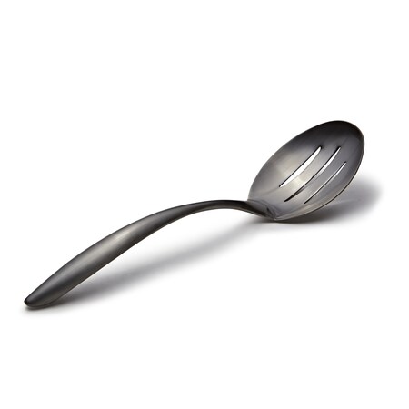 Bon Chef Ez Use Banquet Slotted Serving Spoon W/Hollow Coolhandle 9-3/4 - Black Matte 9464BM